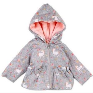 Toddler 2T Penelope Mack Winter Coat Unicorn Bows gray pink